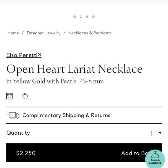 Tiffany&Co Open Heart Lariat Necklace / in Yellow Gold with Pearls, 7.5-8 mm - Picture 4 of 5